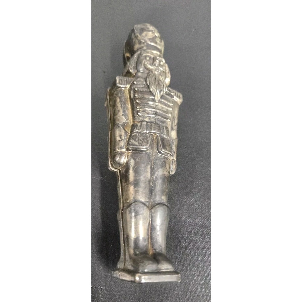 1993 SILVER SOLDIER NUTCRACKER BY GODINGER-VERY UNIQUE-8.5" TALL-SILVER PLATE